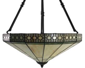 Inverted Tiffany Style Stained Glass Ceiling Light