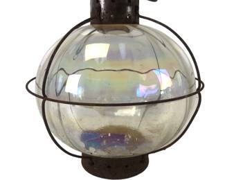 Coastal Onion Lantern With Iridescent Glass Globe