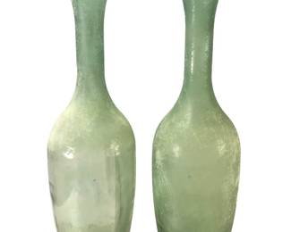 Pair Of Vidrios San Miguel 3-Foot Recycled Glass Vases, Made In Spain