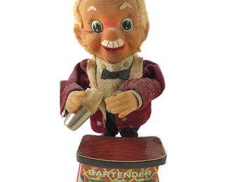 Vintage Rosko Battery Powered Tin Bartender Toy