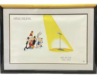 1989 "Speechless Mel Blanc 1908-1989" Framed Looney Tunes Print By Warner Bros. Inc.