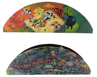 The Powerpuff Girls "Just 1 Victory" Acrylic On Wood Painting, Signed Sharon Lee