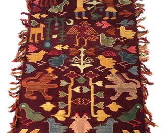 Peruvian Awana Kancha Hand Woven Cotton Tapestry