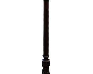 Hand Carved Walnut Clawfoot Floor Lamp, WORKS