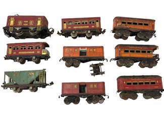 Collection Of Lionel & American Flyer Pre-War O-Gauge Tin Litho Passenger Train Cars