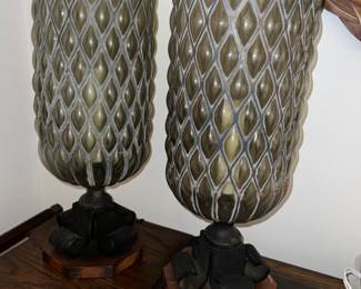 Pair of mid century modern lamps $158
