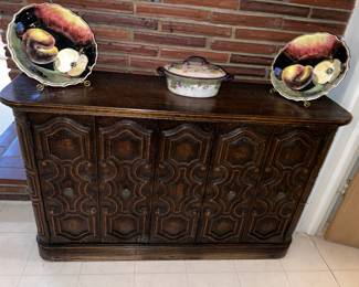 Solid wood, very narrow footprint, MCM Buffet, $265