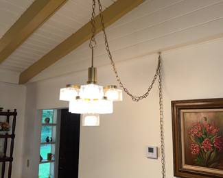 Gaetano Sciolari for Lightolier MCM Glass Hanging Light $800