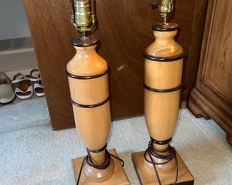 Local Artist Wood Lamps $185