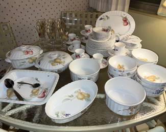 Huge collection of Mikasa Maxima  ‘Belle Terre’ dishes - place settings $195.   Serving pieces priced individually.  