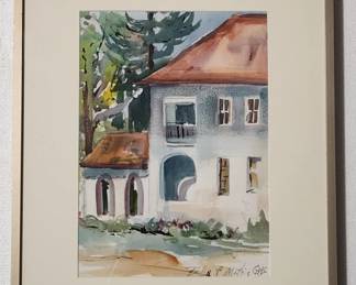 Billie F. Mathis Signed Watercolor Painting