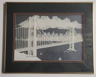 Debbie Patrick Framed LE 3D Golden Gate Bridge