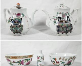Chinese Porcelain Tea Pots Bowls Snuff Bottle