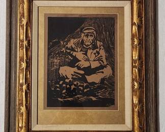 Artist Signed Tangerine Man Woodcut LE of 10