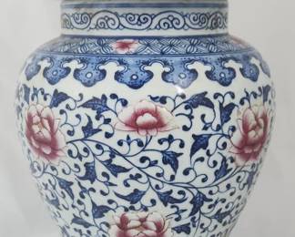 Chinese Blue & Red Glaze Porcelain Ginger Jar

