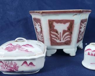Chinese Red & White Glaze Porcelain