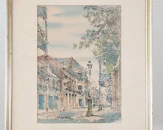 Johnny Donnels Signed French Quarter Watercolor