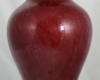 Red White Gradient Glaze Asian Ceramic Vase