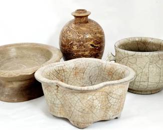 Brown & Crackle Glaze Asian Ceramics