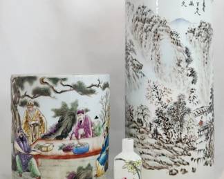 Chinese Famille Verte Porcelain Pot, Bottle, Vase