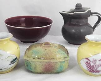 Assortment of Asian Glazed Ceramics