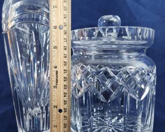 Waterford Crystal Glass Vase & Jar