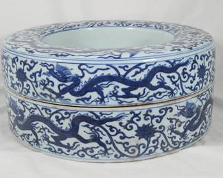 Chinese Blue & White Donut Vase