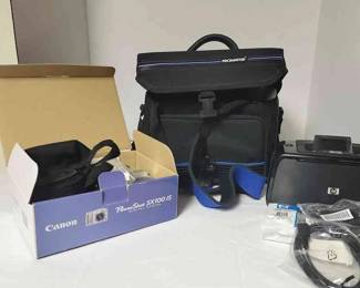 Canon Power Shot SX 100 Digital Camera, HP Photosmart A524, Pentax PZ10 In Case