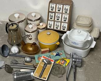 Vintage MCM Carafe, Ransburg Canisters, More