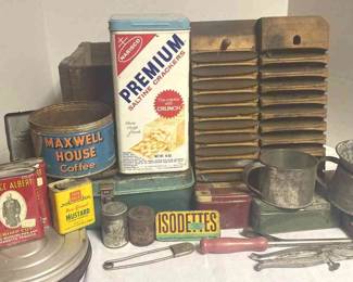 Vintage Tins, Wooden Box, Cigar Molds, And More 