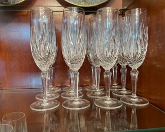 Crystal champagne glasses