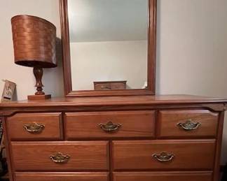 One of Two Mirror and Dresser Sets