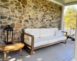 Modern outdoor sofa and Wooden Table