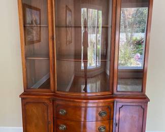 Very nice China cabinet with curved glass doors