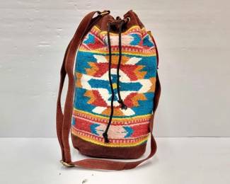 #2208 • Southwest Pattern Wool Bucket Bag
