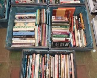 #7008 • 5 Totes of Automotive and History Books
