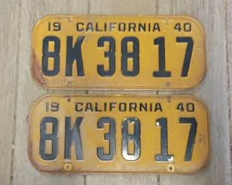 #7114 • 1940 California License Plates, Pair
