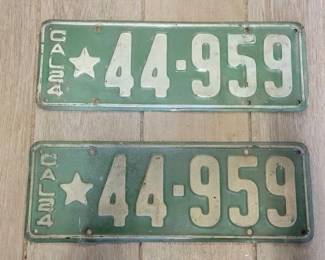 #7120 • 1924 California License Plates, Pair
