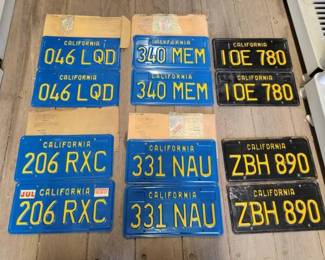 #7126 • (6) Pairs of California License Plates

