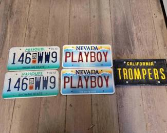 #7132 • (2) Pairs License Plates & Single Plastic License Plate

