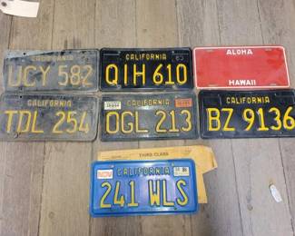 #7144 • (6) California & (1) Hawaii License Plates
