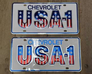 #7152 • (2) Chevrolet USA-1 License Plates
