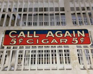 #7176 • Call Again Cigar Metal Sign
