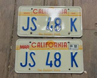 #7185 • Matching Pair of California License Plates
