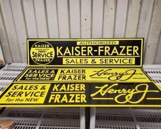 #7218 • (3) Kaiser-Frazer Sales & Service Signs
