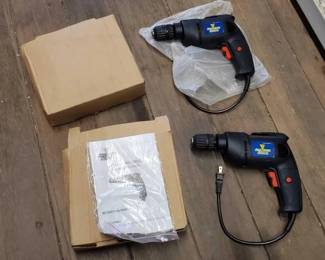 #7242 • (2)Awsome Auger 3/8" Electric Drill With Keyless Chuck
