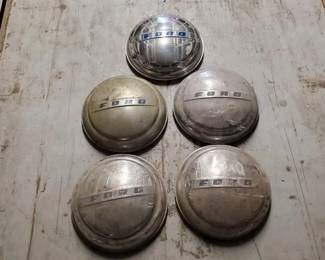 #7304 • (4) Vintage Ford Dog Dish Hubcaps
