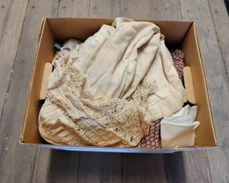 #7602 • Box of Vintage Doll Clothes & Kids Dresses
