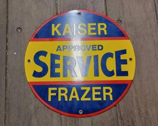 #7606 • Kaiser Frazer Approved Service Metal Sign
