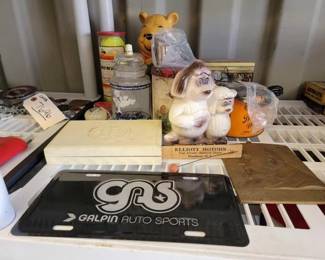 #7718 • Cookie Jars, Tennis Balls, Tin Boxes & Figurines
